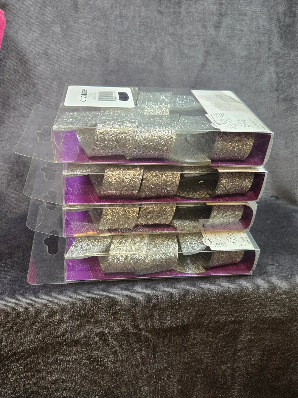 Silver Shiny And Textured Napkin Ring Set Of 24 New In Box